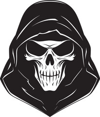 Shadow Reaper Sunglasses Emblem with Grim Icon Cool Reaper Stylish Sunglasses Vector Icon with Reaper Emblem