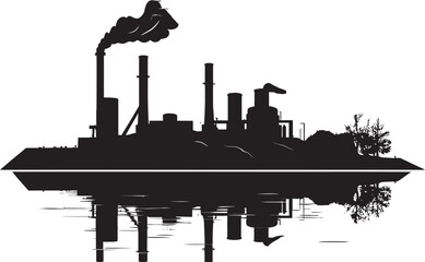 Obraz premium Toxic Tide Vector Logo Design Contaminated Currents River Pollution Icon