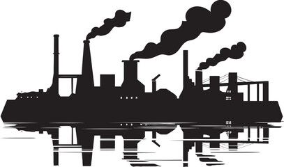 Toxic Tide Vector Logo Design Contaminated Currents River Pollution Icon