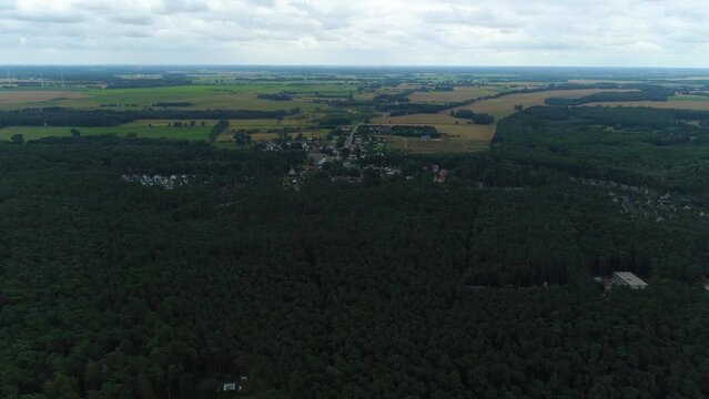 Panorama Forest Beach Lukecin Piekny Krajobraz Aerial View Poland