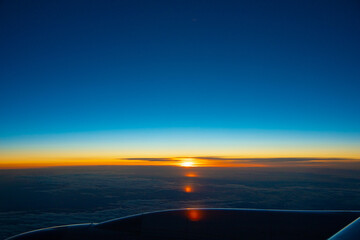 Copenhagen, Denmark - aerial cloudscape at sunrise