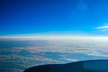 Copenhagen, Denmark - aerial cloudscape at sunrise