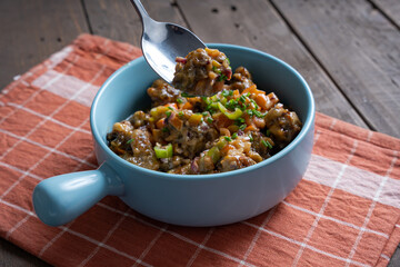 Crunchy Oyster Sisig; is a famous gourmet twist by Filipino chefs
