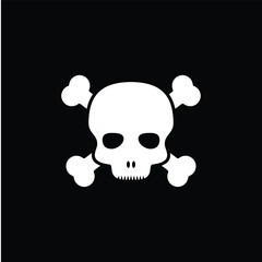 Pirate skull icon vector logo design template flat style