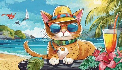 animal cat and dog summer holiday