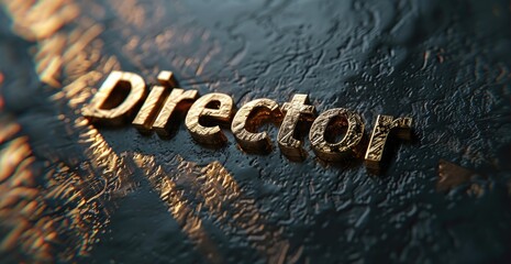 Stylish banner: creative business card with the text director on the background, each detail stands out with elegance and originality, attracting attention and emphasising professionalism.