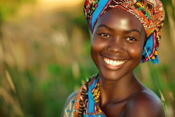 Portrait Photo of a Beautiful Black Woman, Generative AI