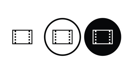 icon video black outline for web site design 
and mobile dark mode apps 
Vector illustration on a white background