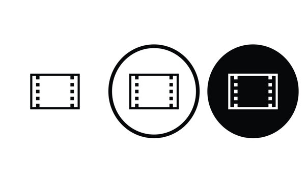 icon video black outline for web site design 
and mobile dark mode apps 
Vector illustration on a white background
