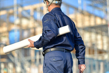 住宅建築工事・点検中の現場監督