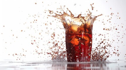 Fresh coke soda splash creating creative shape for advertising compositing use.