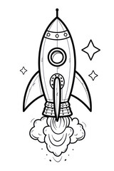Easy Rocket Coloring Pages for Kids