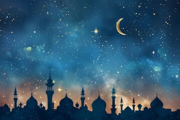 
Ramadan Kareem Starry Night Background