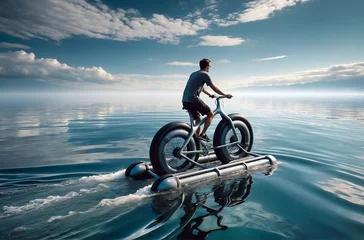 Foto op Canvas an amphibious bicycle designed to glide over water © Meeza