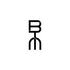 btm lettering initial monogram logo design