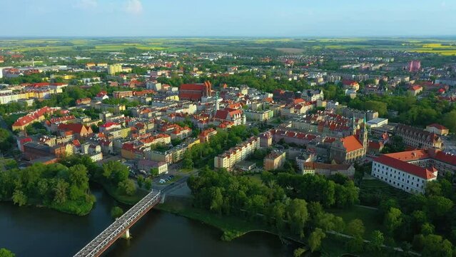 Panorama Market Square Odra Brzeg Ratusz Rynek Aerial View Poland