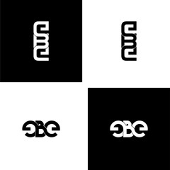 ebe typography letter monogram logo design set