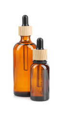 Glass bottles of tincture isolated on white