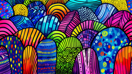 Abstract background modern pattern. Consists of rounded lines Geometric shapes and bright colors.