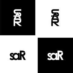 sar lettering initial monogram logo design set