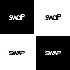 swap typography letter monogram logo design set