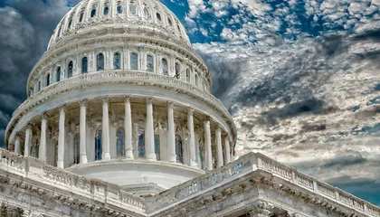 Foto op Plexiglas Washington DC Capitol detail on cloudy sky © Beste stock