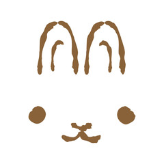 シンプルでかわいいうさぎの顔（正面）