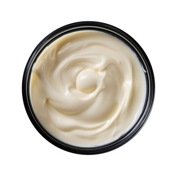 Bowl of cream cheese, sour cream, white cream, isolated