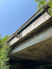 concrete bridge with blue sky