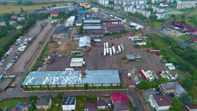 Plac Truck Suwalki Plac Magazyn Tiry Aerial View Poland