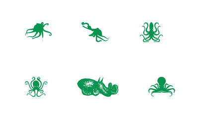 Octopus Vectors Icon Set