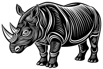 close-up-of-a-rhinocer-on-a-white-background