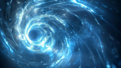 Glowing Blue Energy Vortex Abstract Background