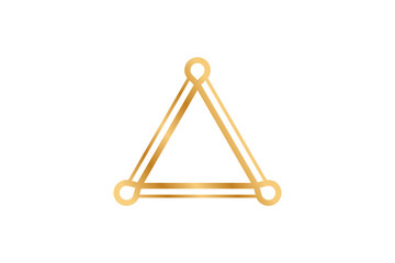 Abstract triangle golden shape logo design, line style illustration.