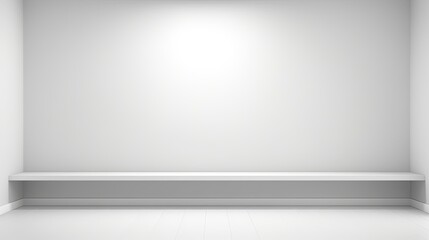 empty white shelf background 