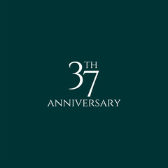 Fototapeta na wymiar 37th logo design, 37th anniversary logo design, vector, symbol, icon 