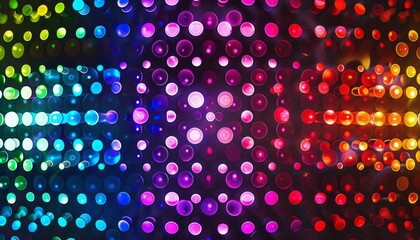 Abstraction of bright multicolored light dots on a black background generated AI