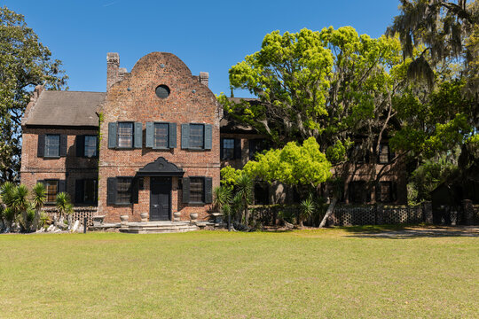 CHARLESTON, SC, USA - March 30, 2024: Main house Middleton Place is a plantation in Dorchester County, directly across the Ashley River from North Charleston, in the U.S. state of South Carolina.
