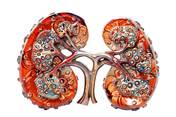 Fototapeta premium Human kidney anatomy on a transparent background