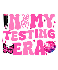 Groovy Testing Era Teacher Repeat PNG