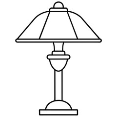 vector illustration of a lamp. line art kid's coloring page