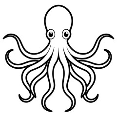 octopus vector illustration. line art kid's coloring page