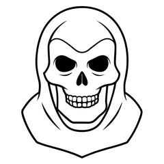 skull and crossbones icon, Line art kid's coloring page