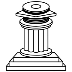 classic column vector illustration. Line art kid's coloring page
