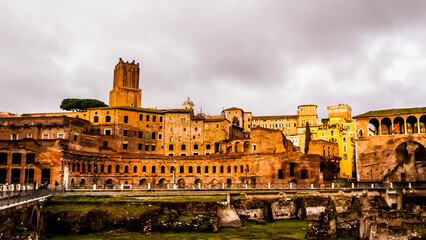 Roma, Italy - May 2 2013: Trajan's Market over view