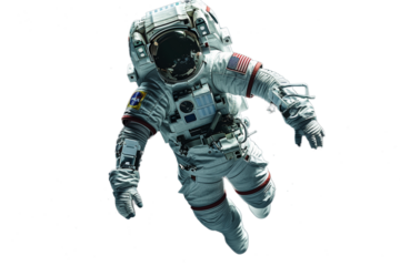 Astronaut floating in space on transparent background png file