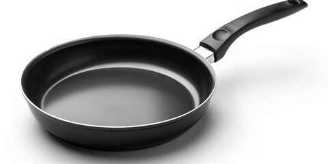 Frying pan isolated on white background. Frying pan. Silhouette symbol. Kitchen utensils for coo - obrazy, fototapety, plakaty