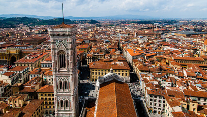Florence, Italy - May 15 2013: The panorama view of Florence from the top of the Cathedral of Santa...