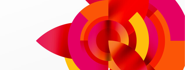 A detailed closeup of a vibrant circle featuring a symmetrical pattern with tints and shades of magenta and carmine, created through petalinspired graphics and art on a white background