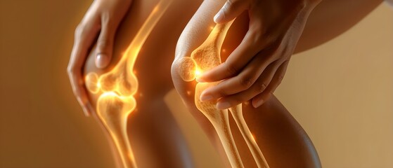 Visualizing Osteoarthritis: The Silent Agony of Joints. Concept Osteoarthritis, Joint Pain, Aging Gracefully, Managing Arthritis Symptoms, Stay Active - obrazy, fototapety, plakaty
